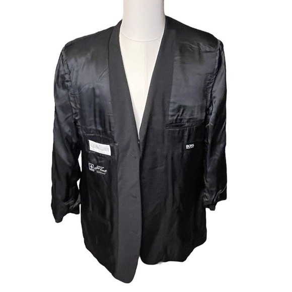 HUGO BOSS Mens 46R Sport Coat Artemis Akropolis Blue Wool 3 Button Pinstripe - Picture 10 of 12